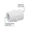 45432 - Adaptador hembra de PVC 1/2", Foset