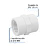 45433 - Adaptador hembra de PVC 3/4", Foset