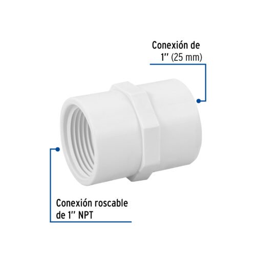 45434 - Adaptador hembra de PVC 1", Foset