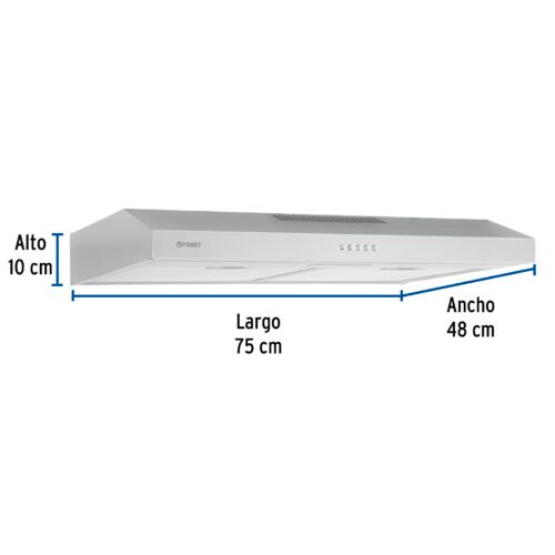45438 - Campana extractora 75cm, empotrable, acero inoxidable, Foset
