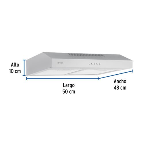45439 - Campana extractora 50cm, empotrable, acero inoxidable, Foset