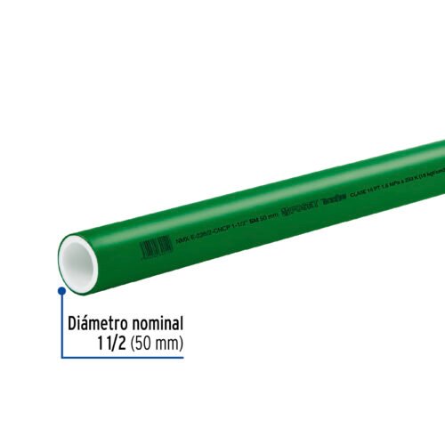 45445 - Tubo de 50mm (1-1/2") PPR hidráulico, 4m, 3.4kg, FOSET