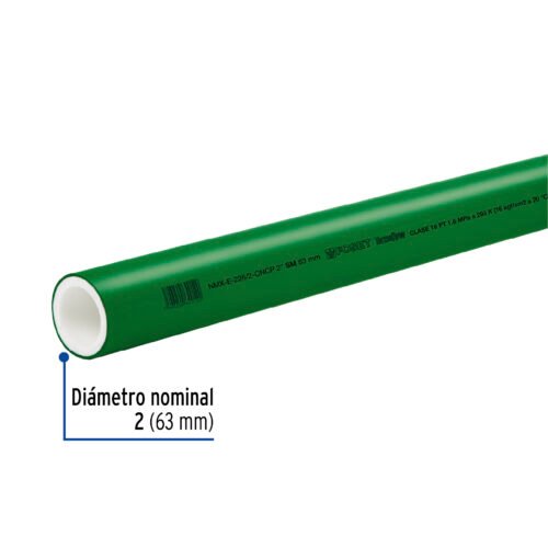 45446 - Tubo de 63mm (2") PPR hidráulico, 4m, 5.4kg, FOSET
