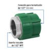 45454 - Adaptador PPR 1-1/2" hembra con inserto metálico, Foset