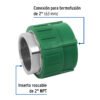 45455 - Adaptador PPR 2" hembra con inserto metálico, Foset