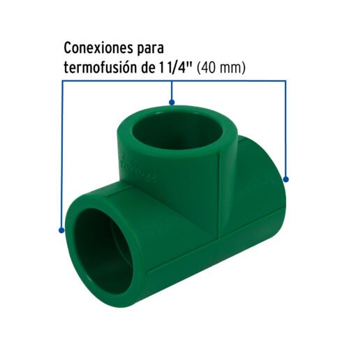 45465 - Tee sencilla de PPR 1-1/4", Foset