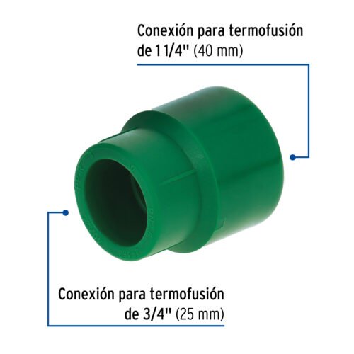 45468 - Reducción de PPR 1-1/4" x 3/4", Foset