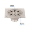 454711 45471 - Resumidero cuadrado 4"x 4", acero inoxidable, gota, Aqua