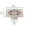 454712 45471 - Resumidero cuadrado 4"x 4", acero inoxidable, gota, Aqua
