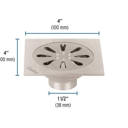 454712 45471 - Resumidero cuadrado 4"x 4", acero inoxidable, gota, Aqua