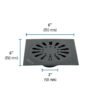 45474 - Resumidero cuadrado 6"x 6", acero inoxidable, negro, gota