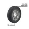 45476 - Rueda de hule sólido 4-1/2" para diablo, un balero, Pretul