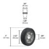 45478 - Rueda de hule sólido 5" para diablo, un balero, Pretul