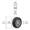 45480 - Rueda de hule sólido 6" para diablo, doble balero, Pretul