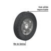 45482 - Rueda de hule sólido 7" para diablo, un balero, Pretul