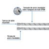454891 45489 - Manguera lavabo/fregadero, acero inox, 1/2" x 3/8", 40 cm