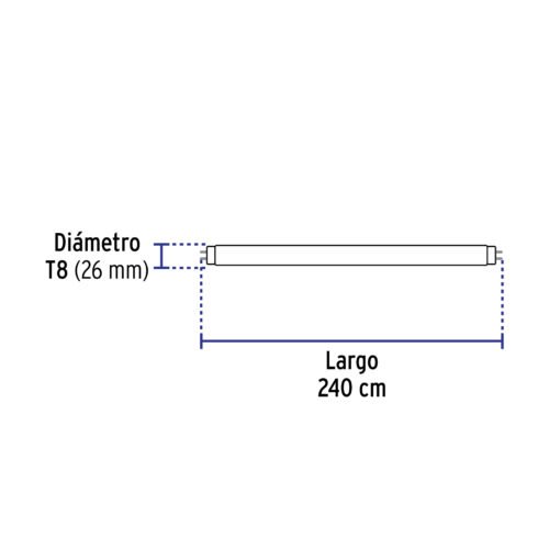 45498 - Tubo de LED T8 36 W base Fa8, policarbonato opalino, VOLTECK