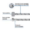 45499 - Manguera p/WC, acero inox, 3/8"x7/8", 35cm, plástico/latón