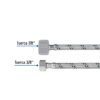 45499 - Manguera p/WC, acero inox, 3/8"x7/8", 35cm, plástico/latón