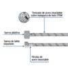 45501 - Manguera p/WC, acero inox, 3/8"x7/8", 50cm, plástico/latón