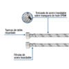 45502 - Manguera p/WC, acero inox, 3/8"x7/8", 40cm, latón/latón