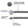 45504 - Manguera p/WC, vinilo gris, 3/8"x7/8" , 40cm, plástico/latón