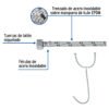 455061 45506 - Manguera "T" lavabo/fregadero, acero inox, 3/8" x 1/2" x 1/2", 55cm