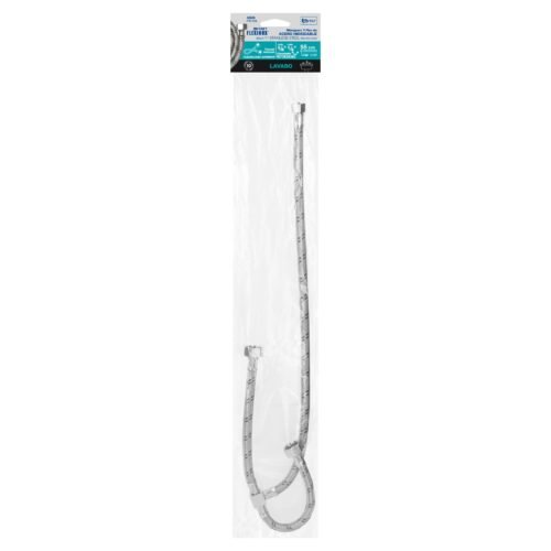 455063 45506 - Manguera "T" lavabo/fregadero, acero inox, 3/8" x 1/2" x 1/2", 55cm