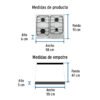 45508 - Parrilla gas empotrable 60cm, 4 quem, inox, esmalte, Foset