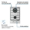 45509 - Parrilla gas empotrable 30cm, 2 quem, inox, esmalte, Foset
