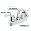 455121 45512 - Mezcladora 4" lavabo, ABS, cuello curvo, palanca, BASIC