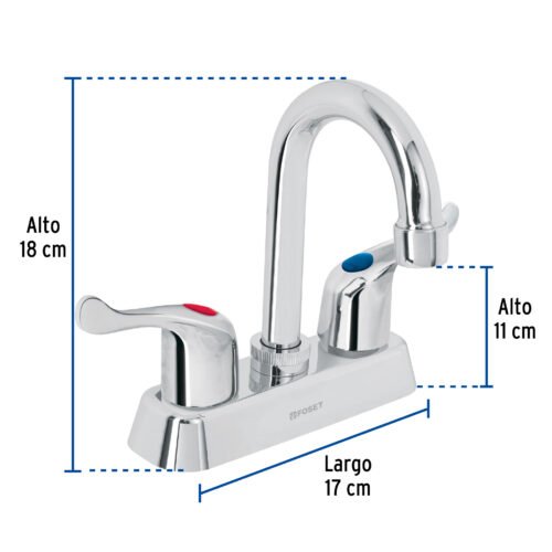 455133 45513 - Mezcladora 4" lavabo, ABS, cuello bar, palanca, BASIC