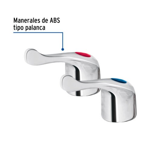 45518 - Juego de manerales de palanca p/lav-fregadero, cromo, Basic