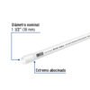 45521 - Tubo de 1-1/2" PVC hidráulico cédula 40, 3m, 2.3kg, FOSET