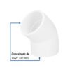 45527 - Codo 45° de PVC de 1-1/2", Foset