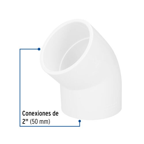 45528 - Codo 45° de PVC de 2", Foset