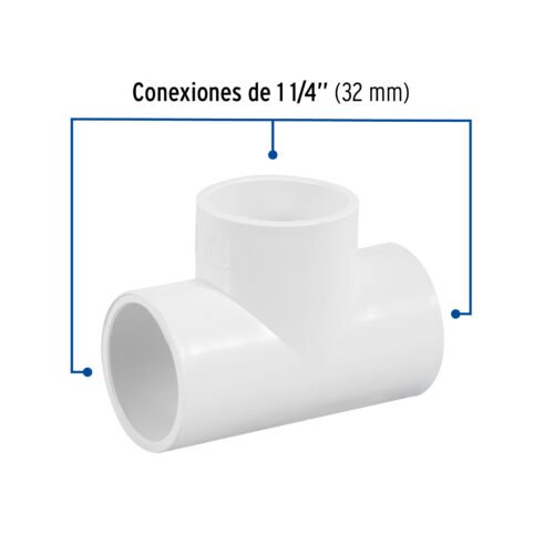 45532 - Tee sencilla de PVC 1-1/4", Foset