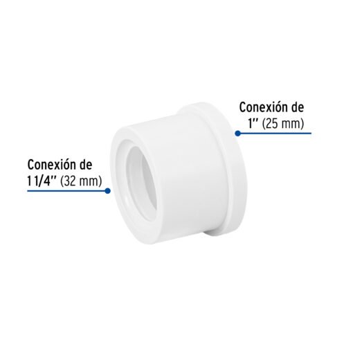 45535 - Reducción bushing de PVC 1-1/4 x 1", Foset