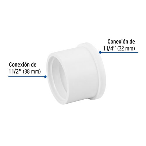 45536 - Reducción bushing de PVC 1-1/2 x 1-1/4", Foset