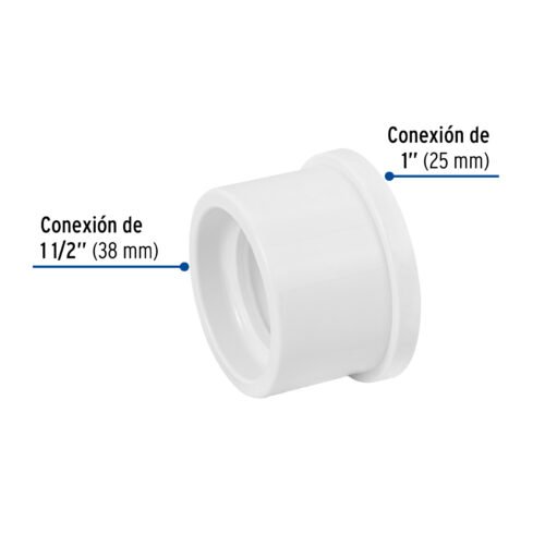 45537 - Reducción bushing de PVC 1-1/2 x 1", Foset