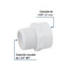 45545 - Adaptador macho de PVC de 1-1/4", Foset