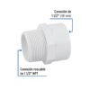45546 - Adaptador macho de PVC de 1-1/2", Foset