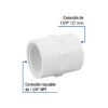 45548 - Adaptador hembra de PVC 1-1/4", Foset