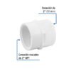 45550 - Adaptador hembra de PVC, 2", Foset