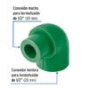 45551 - Codo 90° PPR,  1/2", macho-hembra, Foset