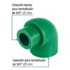 45552 - Codo 90° PPR,  3/4", macho-hembra, Foset