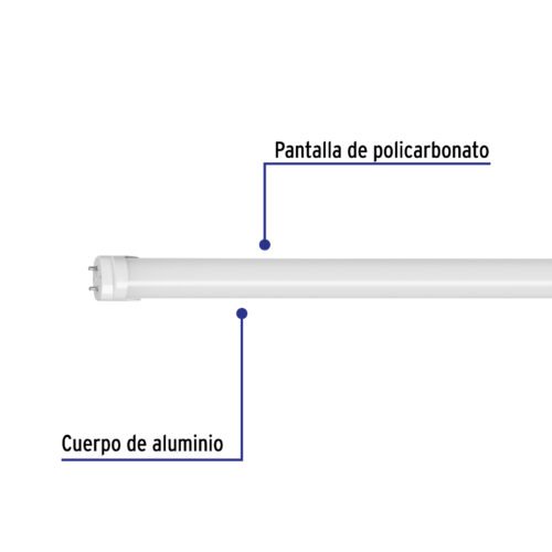 45558 - Tubo de LED T8 18 W base G13, policarbonato opalino, VOLTECK