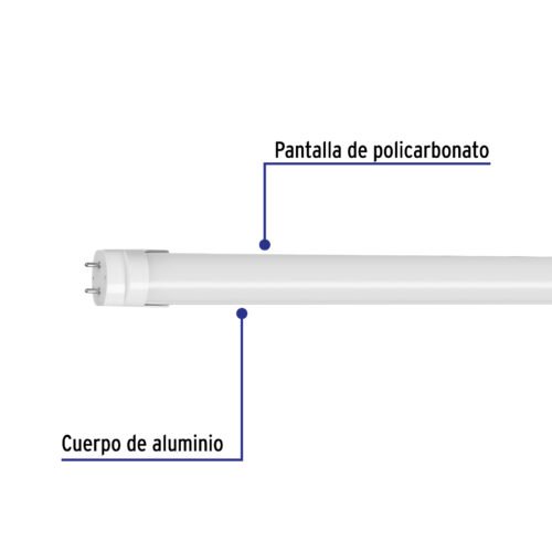 45559 - Tubo de LED T8 9 W base G13, policarbonato opalino, VOLTECK