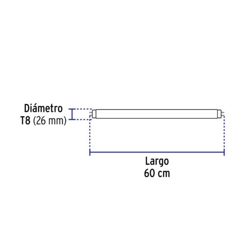 45559 - Tubo de LED T8 9 W base G13, policarbonato opalino, VOLTECK