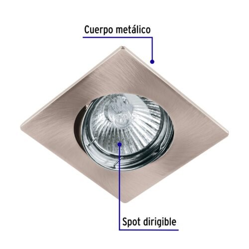 455652 45565 - Luminario cuadrado satín spot dirigible, lámpara no incluida